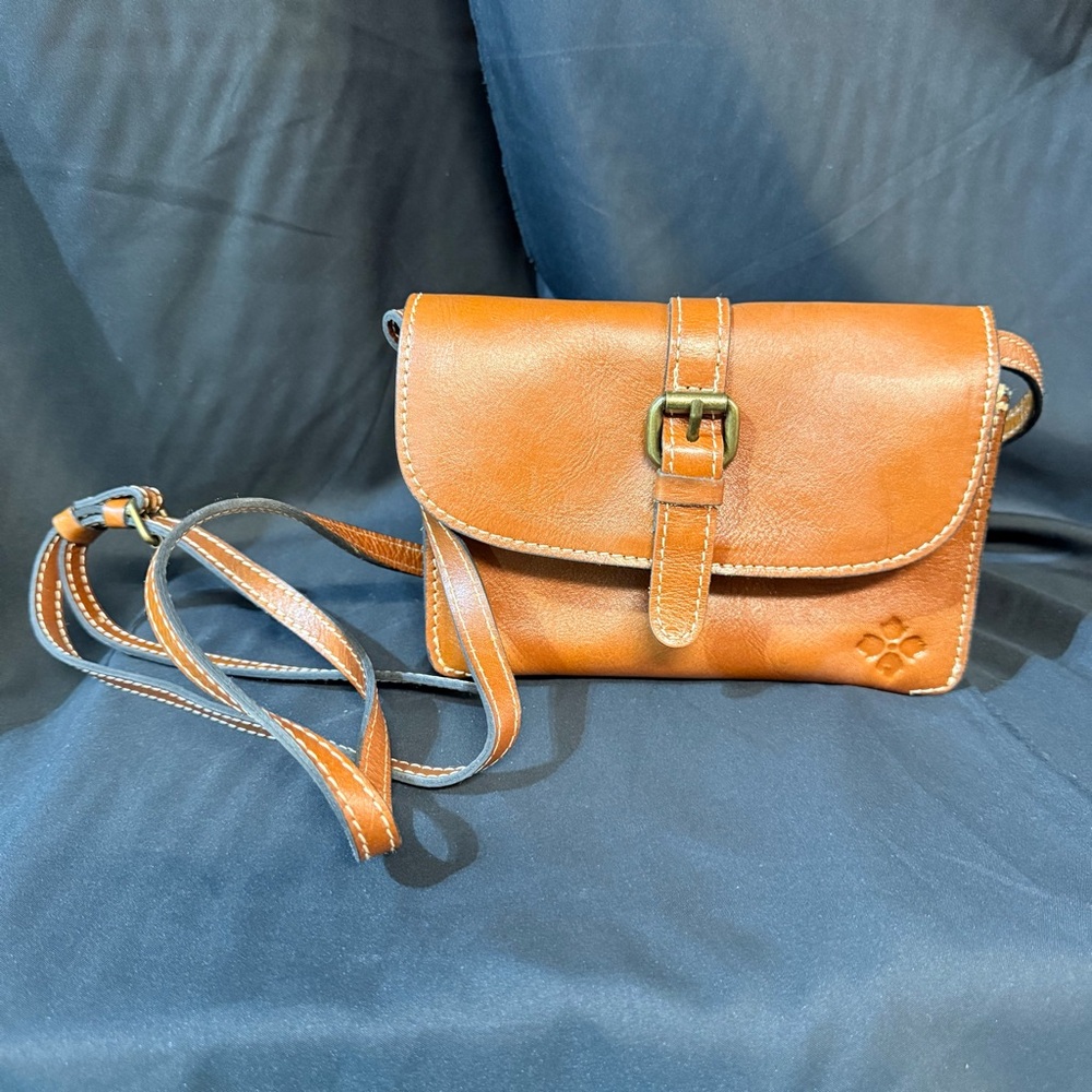 Patricia Nash Tan Leather Buckle Crossbody